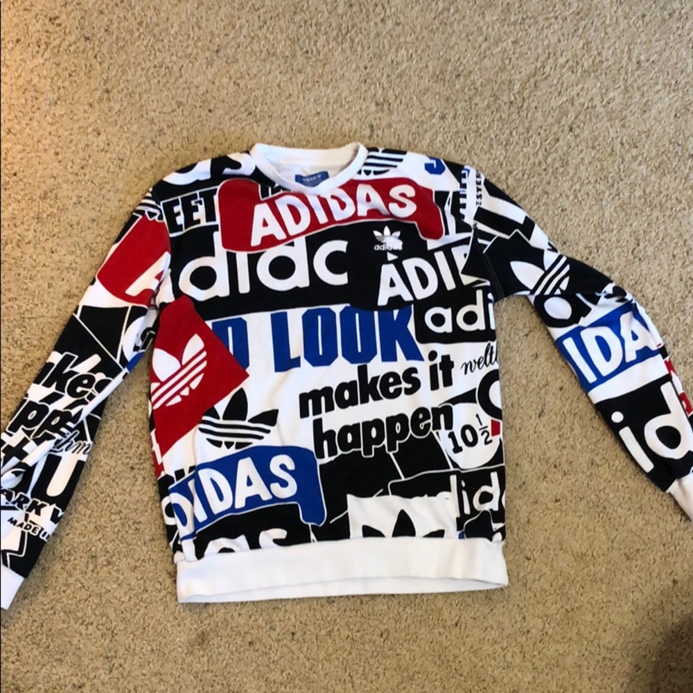 Adidas sweater, size small, moderately worn
